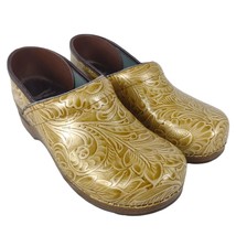 DANSKO Tan Floral Garden Leather Clogs Made Italy Size 41, Women&#39;s US 10.5-11 - £21.65 GBP