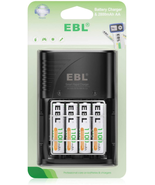 EBL AAA Rechargeable Batteries 1100Mah 4-Pack and Smart Battery Charger ... - $25.95 CAD