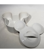 Disney Parks Mickey Head Ears Shaped White Ceramic Lidded Casserole Dish... - £39.12 GBP