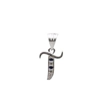 Pure Solid Sterling Silver Small &#39;T&#39; Letter Alphabet Pendant CZ for Girl - $19.05
