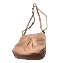 Tignanello pink Purse Crossbody Handbag Purse Leather Double Strap Tasse... - $35.63