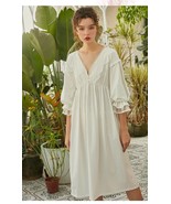 French Bridal Nightgown| Plus Size Nightgown For Women| Vintage Cotton D... - £119.47 GBP