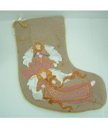 Christmas pink angel stocking applique design shabby chic cottage holida... - £15.53 GBP