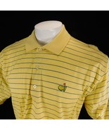 Augusta National Golf Shop Men Yellow Striped Polo Golf Shirt Masters Sz L - $26.99