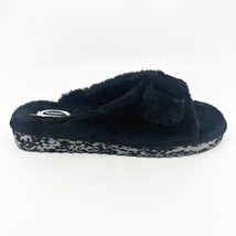 Dr Scholls Staycay OG Black Faux Fur Womens Slippers Open Toe Sandals - £8.07 GBP