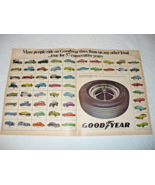 Vintage 1972 GOOD YEAR Centerfold (2 page) 57 car Print Ad - $7.80
