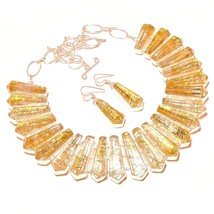 Golden Rutile Pencil Gemstone Fashion Ethnic Gifted Necklace Jewelry 18&quot; SA 3652 - £23.68 GBP