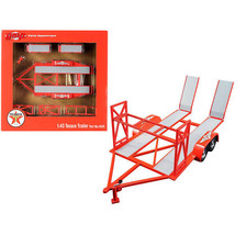 Tandem Car Trailer with Tire Rack Orange &quot;Texaco&quot; for 1/43 Scale Model Cars b... - £18.50 GBP