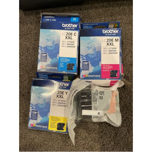 Brother LC20EBK INKVESTMENT SUPER HIGH YIELD (XXL SERIES) BLACK INK CART... - $56.62