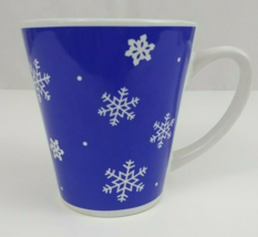 Stoneware Blue With White Snowflakes Holiday Coffee Cup - £5.33 GBP
