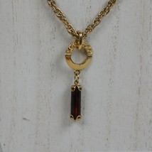 Sarah Coventry Emberwood Gold Tone Amber Color Cylinder Barrel Vtg Neckl... - £15.58 GBP