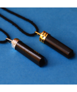 Combo of 2 Black Tourmaline Prism Shaped(Golden and Silver Plating) - £26.03 GBP