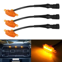 3Pcs Smoked Amber Yellow Led Front Grille Running Lights For Ford Raptor F-150 - £23.44 GBP