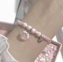 Hand-woven powder string bracelet niche cute student bestie gift  - $19.80