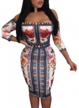 Boho floral dress nwot new off shoulder Medium - $237.71 MXN