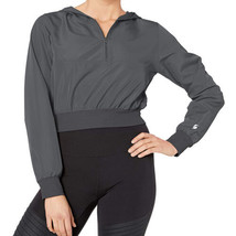 Soffe Womens Activewear Curves Plus Size Cropped Hooded Jacket,Size 1X,Gunmetal - £46.93 GBP