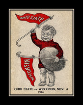 Rare Vintage Ohio State Wisconsin, Football Poster Badgers Buckeyes, Unique Gift - £23.46 GBP+