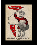 Rare Vintage Ohio State Wisconsin, Football Poster Badgers Buckeyes, Uni... - £24.03 GBP+