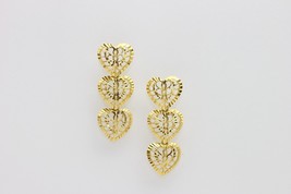 18k Solid Gold Heart Filigree Earring #31 - £309.72 GBP