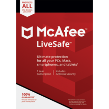 MCAFEE LIVESAFE 2023 - 4 Year UNLIMITED DEVICES - Windows Mac Renewal - £84.72 GBP
