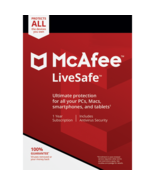 MCAFEE LIVESAFE 2023 - 4 Year UNLIMITED DEVICES - Windows Mac Renewal - £77.77 GBP