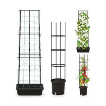 2 Pack Garden Planters with Trellis Cucumber Trellis Tomato Cage-Black - £88.44 GBP