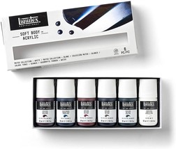 LIQUITEX Soft Body Acrylic Paint Muted collection + White Set of 6 x 59 ml Tubes - $69.99