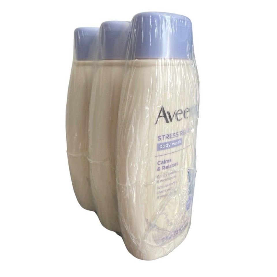 Aveeno Body Wash Stress Relief 18 oz - Purple Cap Lot Of 3 Item image 2