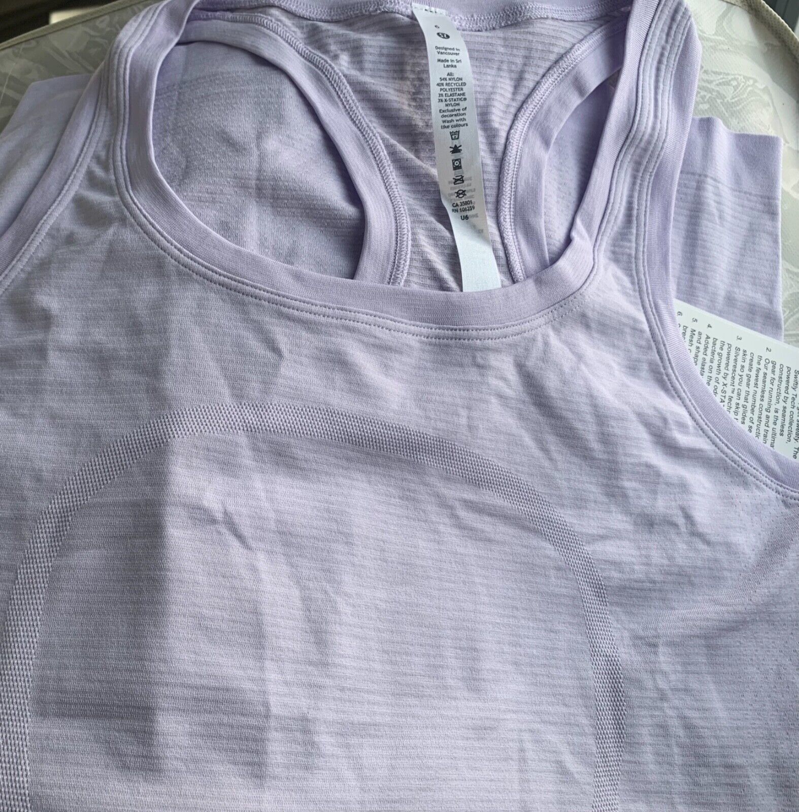 Primary image for LULULEMON SWIFTLY TECH RACERBACK 2.0 ~ LAVENDER DEW~ 6 ~ NWT~ FREE USPS SHIP