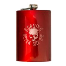 8oz RED Never Say Die Flask L1 - £16.99 GBP