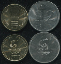 India Coins set #7. 2010 (2 coins. aUnc-Unc) - £3.65 GBP