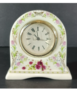 JJI International PORCELAIN DESK CLOCK Vintage Quartz Colorful Floral - $18.99