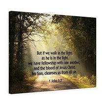 Express Your Love Gifts Bible Verse Canvas Walk in The Light 1 John 1:7 ... - $79.19