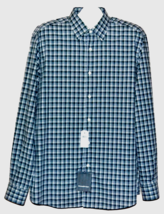 Ermonegildo Zegna Men&#39;s Blue White Plaid Cotton Shirt Long Sleeve Size XL - $139.05