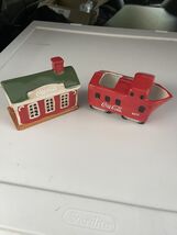 VINTAGE SAKURA 2002 Coca-Cola Hand Painted Cookie Jar School Bus Train C... - $24.50