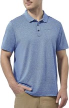 Golf Shirts for Men - Quick Dry Fitted Polo T Shirts Short Sleeve  (Blue,Size:L) - £15.45 GBP
