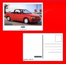 1991 FORD ESCORT CABRIOLET - CARTE POSTALE DE COULEUR USINE ROUGE BARDOL... - £9.74 GBP