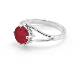 5Ct Red Ruby Round Cut 925 Sterling Silver handmade 14K white Gold Plated Ring - £47.59 GBP