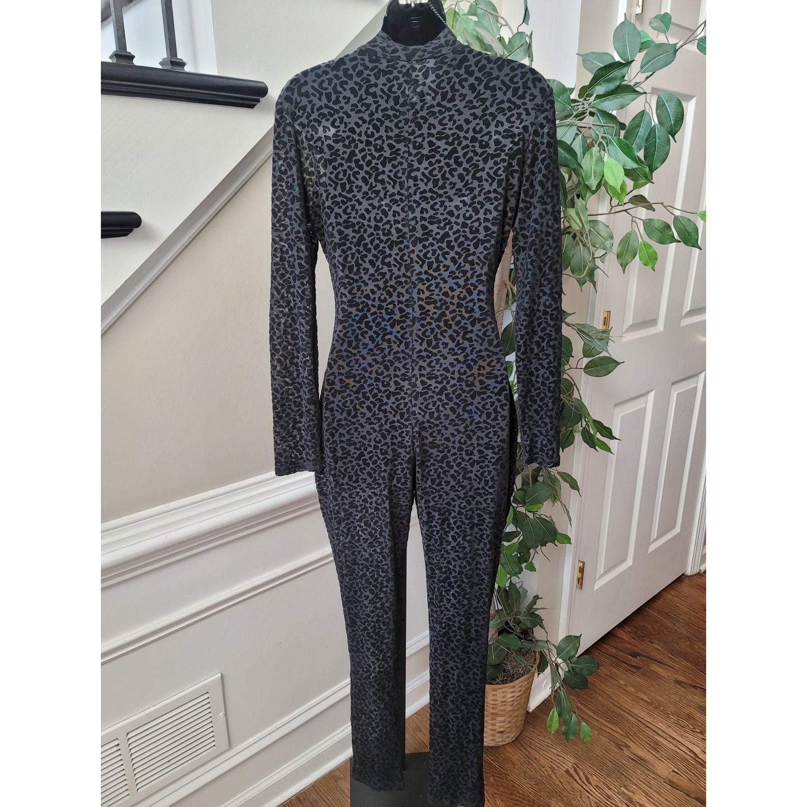 Lane Bryant Jumpsuit Women Size S Brown Metallic Wide Leg Long Sleeve Belted Item image 5