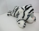 Aurora World white tiger black striped wild cat blue eyes plush beanbag 10&quot; - $15.58