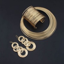 UKMOC Women Punk Alloy Statement Jewelry Sets Multilayer Metal Wire Chokers Neck - £22.12 GBP