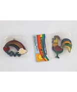 Deadstock Vintage 70s 80s Lot of 2 Stained Glass Window Clings Rooster R... - $453.09 MXN