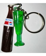 Minature Bottle Of Pepsi With Green Glass Keychain - $666.38 MXN