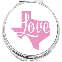 Texas Love Pink White Compact with Mirrors - Perfect for your Pocket or Purse - £9.54 GBP