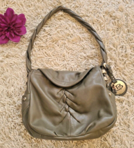B. Makowsky Leather GREEN Boho Soft Slouchy Braided Shoulder Bag Fold Ov... - $38.69