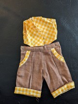 1950s Terri Lee Pedal Pushers Yellow Cotton Blouse Brown Pants 16 in Doll Tagged - £41.26 GBP