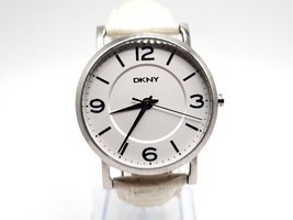 DKNY Watch Women New Battery White Band Silver Dial 36mm - £17.91 GBP