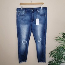 NWT Kancan | Distressed Skinny Jeans Frayed Hem, size 15/31 - £41.76 GBP
