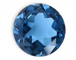 LONDON BLUE TOPAZ ROUND CUT DEEP BLUE BRAZIL GEM NATURAL FACETED GEMSTON... - €5,15 EUR