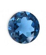 LONDON BLUE TOPAZ ROUND CUT DEEP BLUE BRAZIL GEM NATURAL FACETED GEMSTON... - $5.89